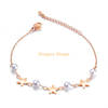 fashion stainless steel jewelry star pearl adjustable bracelet for women