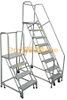 Aluminum Mobile Step Ladder Cart for Warehouse