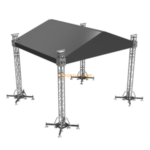 Aluminum Square Outdoor Event Concert Truss System 20x15x8m with Modular Stage 17.08x13.42m Height 1.2-2m