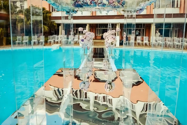 Transparent Pool Aluminum Portable Glass Event Outdoor Exhibition Display DJ Concert Acrylic Floor Stage