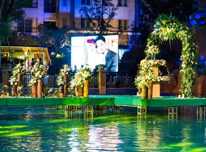 plexiglass glass outdoor portable wedding concert dance floor acrylic stage platform swimming pool