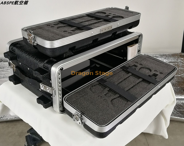 Black ABS 3U310 Flightcase Speaker Receiver 19inch Audio Power Amplifier Equipment Cabinet
