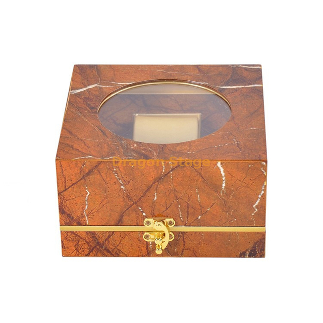 High End Custom Marble Round Edge Single Watch Wooden packaging Box