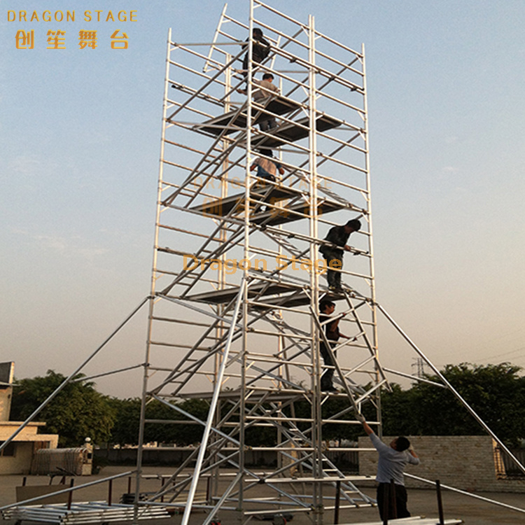 1.35x2x9.9m Mobile Construction Double scaffolding with 45degree ladder