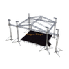 Aluminum Portable Mobile Event Party Modular Stage Platforms System 9.76x6.1m Height 0.8-1.2m with 2 Stairs with Roof Speaker Truss 11x8x7m