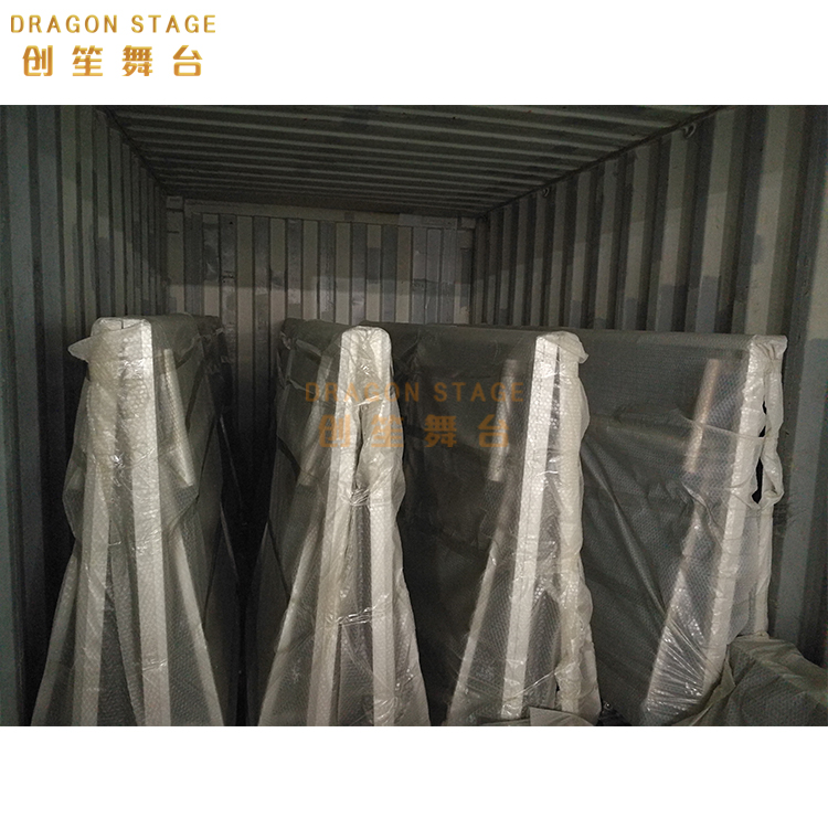 folding stage in container