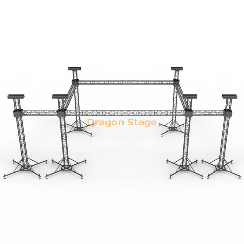 Indoor Live Music Stage Setup Truss Stage 6x6x6m with Line Array Truss 2m