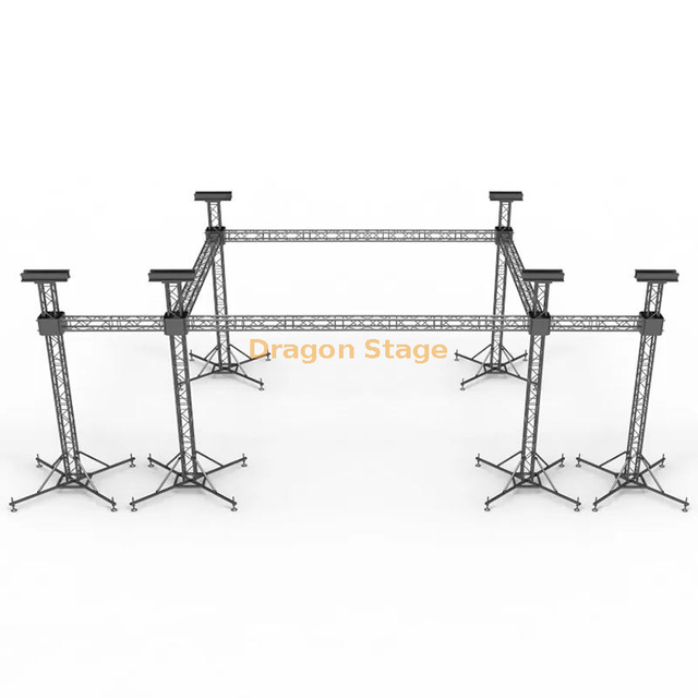 Indoor Live Music Stage Setup Truss Stage 6x6x6m with Line Array Truss 2m