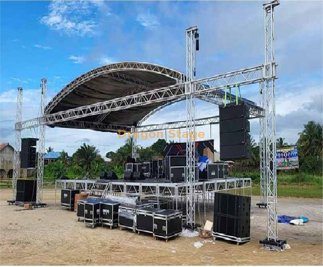 Curved Roof Aluminum Spigot Truss System for Events Concert 12x10x9m
