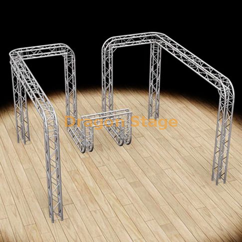 Global Truss 16'x15'x10' Trade Show Booth / Exhibit System - Modular F34 Box Truss with Round Corners and Built in Kiosk