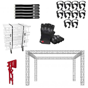Global Truss 10'x20'x10' Universal Junction Block Corners Trade Show Booth with Accessories Package
