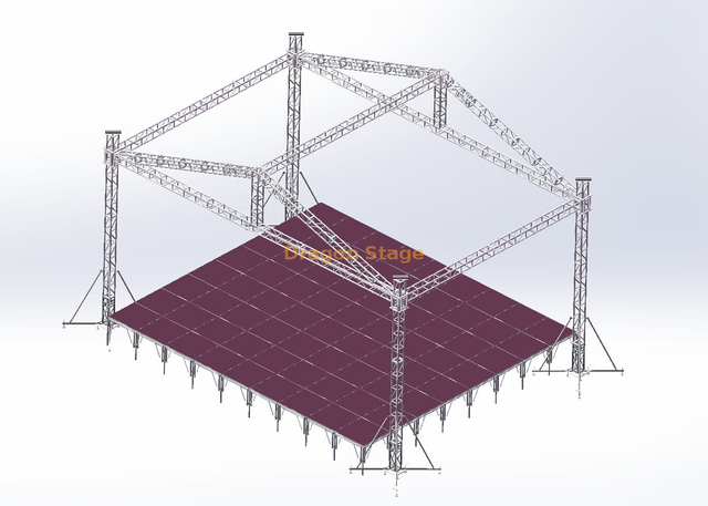 Aluminum Event Stage And Trusses 10x7x7m