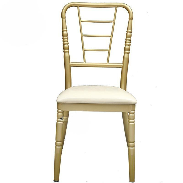 Wholesale of new metal castle chairs, aluminum alloy bamboo chairs, outdoor wedding chairs, soft bags, backrest chairs, stackable