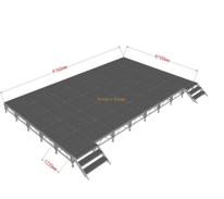1.22x1.22m Modular Portable Stage Platforms Risers 9.76x6.1m