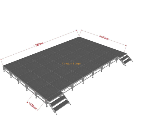 1.22x1.22m Modular Portable Stage Platforms Risers 9.76x6.1m