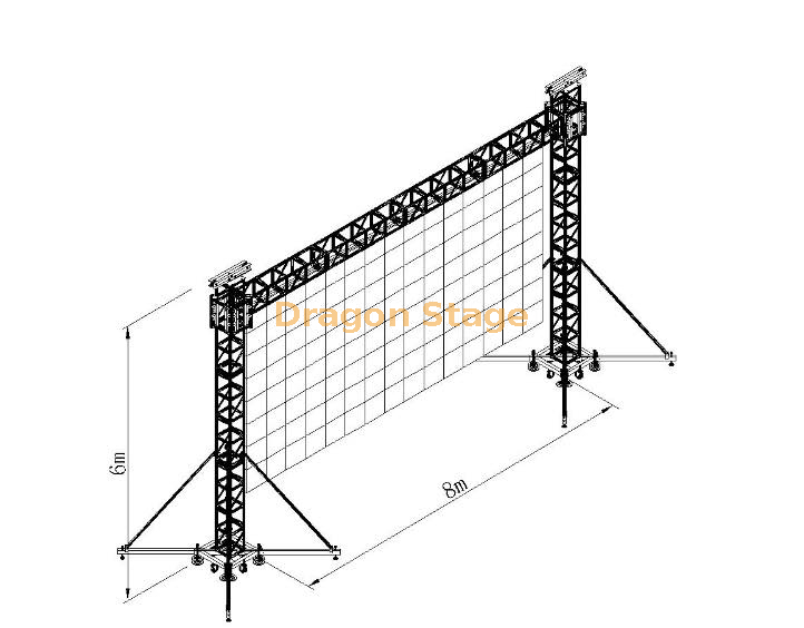 Aluminum Hanging Background Led Truss 8x6m