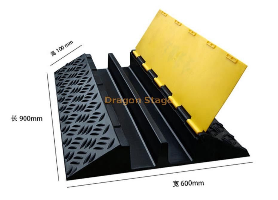 2-hole Protective Rubber Cable Ramp for Lighting equipment (7)