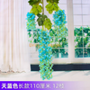 Simulated wisteria tofu pudding string violet false ceiling flower rattan long sky blue (12 sticks)
