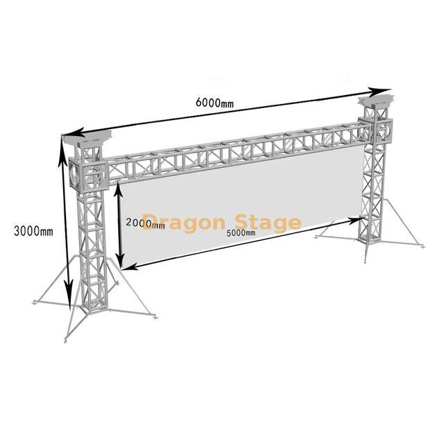 Aluminum 400x400mm Bolt Truss Goal Post LED Dispaly Truss 6x3m