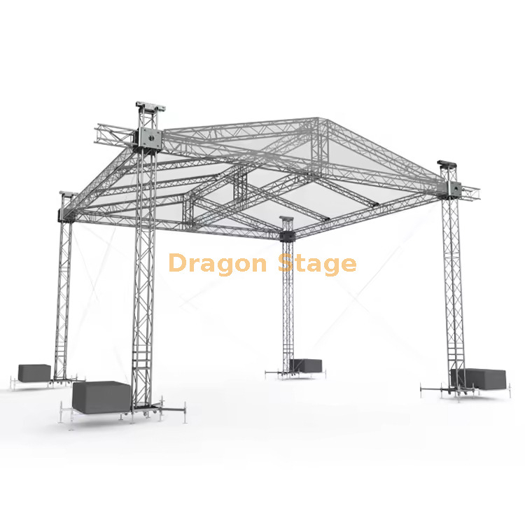 Heavy-Duty 10x9x7m Aluminum Stage Roof Truss System with 2m Speaker Array Wings