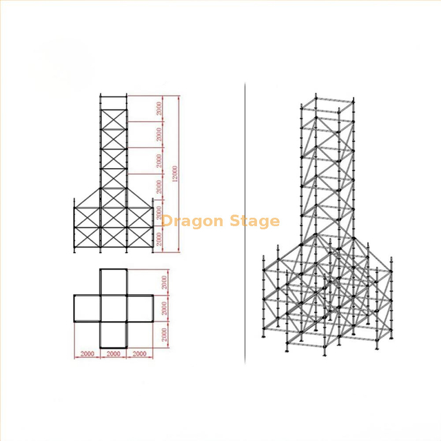 12m Steel Scaffolding Layher Truss for Sound Speaker Line Array 