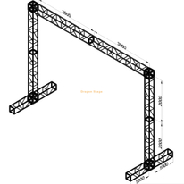 6x4m Aluminum Alloy LED Screen Stand – Professional Goal Post Truss System with 2m Stabilizing Base