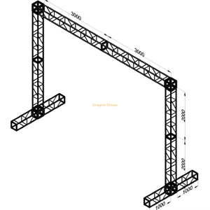 6x4m Aluminum Alloy LED Screen Stand – Professional Goal Post Truss System with 2m Stabilizing Base