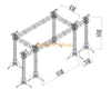 8x4x8m Professional Aluminum Alloy Mobile Stage Lighting Truss with 3m Audio Speaker Wings