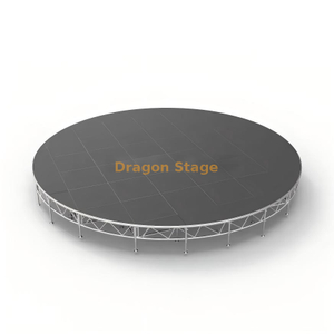 9m Diameter Circular Modular Aluminum Stage | Adjustable 0.4m–0.8m Professional Round Performance Platform