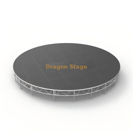9m Diameter Circular Modular Aluminum Stage | Adjustable 0.4m–0.8m Professional Round Performance Platform