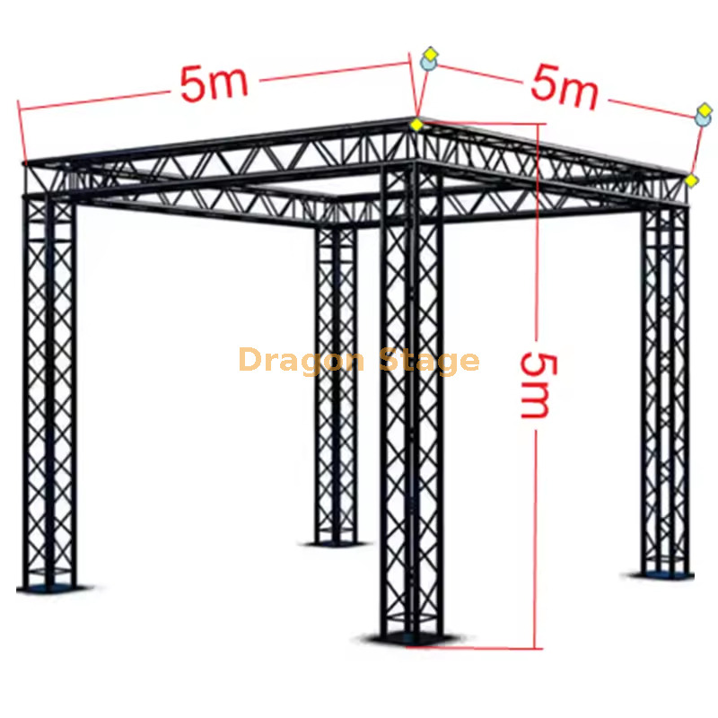 black paint 5x5x5m Aluminum Exhibition Booth Truss System