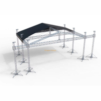 Aluminum Adjustable Height Outdoor Event Stage Truss System 15x12x8m 6 Pillars 2 Wings 