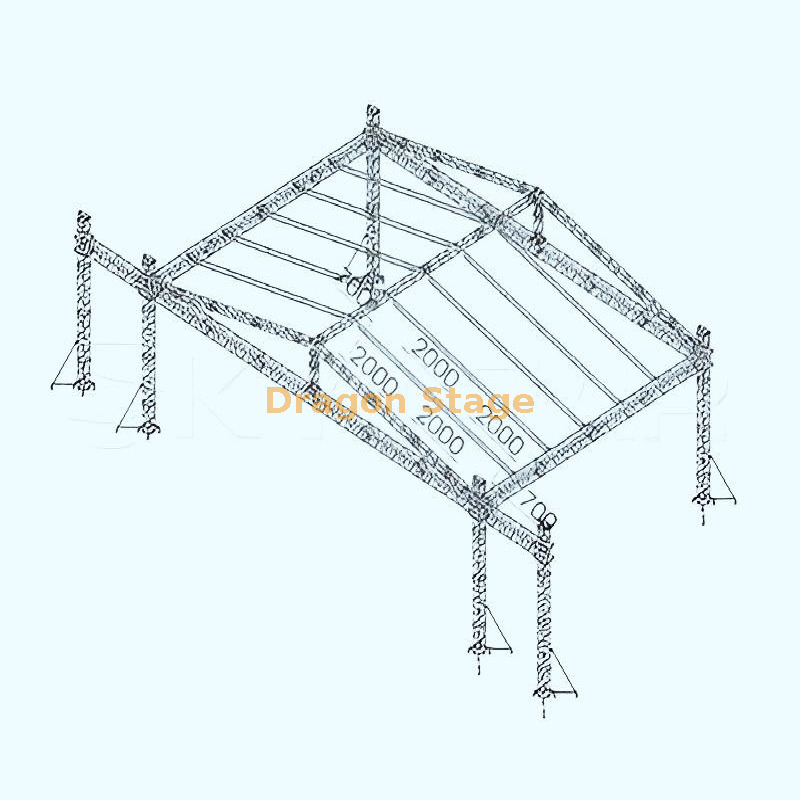12x10x7m Peak Roof Aluminum Bolt Truss System with 3m Speaker Wings