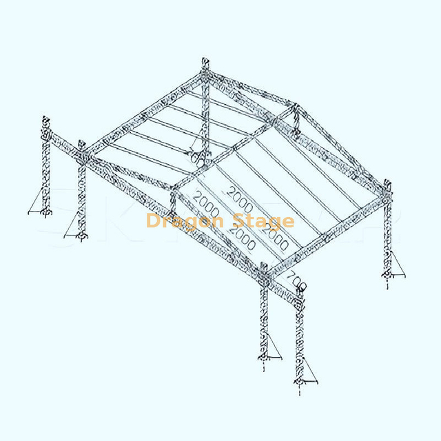 12x10x7m Peak Roof Aluminum Bolt Truss System with 3m Speaker Wings