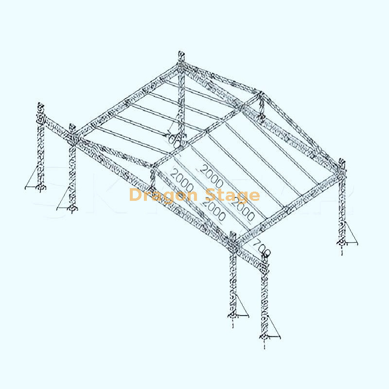 12x10x7m Peak Roof Aluminum Bolt Truss System with 3m Speaker Wings