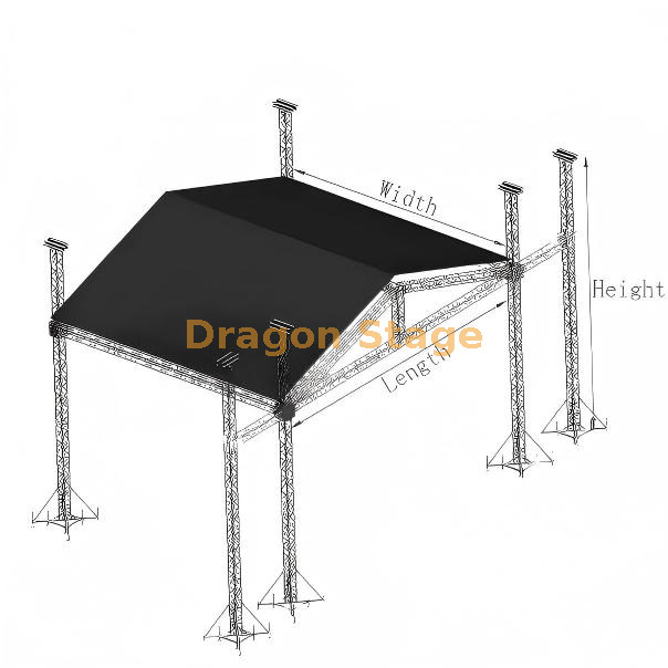 Truss System Concert Sound Lighting Truss Aluminum 14x10x14m