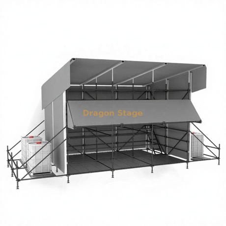 6x4m Hybrid Ringlock FOH Control Booth with Aluminum Single-Slope Roof