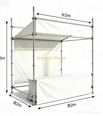 2x2m Modular Ringlock Trade Market Booth with Canopy and Curtain