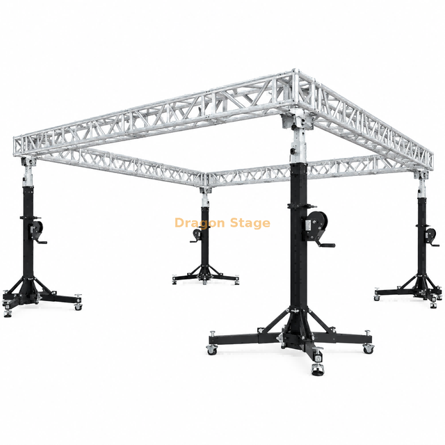 Event Party Portable Heavy Duty Steel Crank Stand Lifting Aluminum Square Truss System 40x40ft （12x12m）