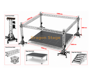 Custom Indoor Modern Church Stage for Events 12x12x8m Quick Stage 10x10m