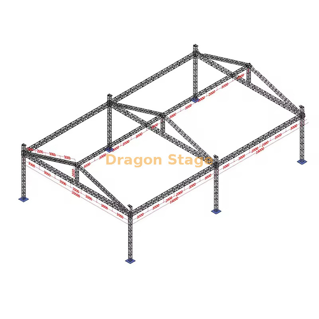 20x32x9m Extra-Large Peak Roof Truss System (9m Height, Aluminum Spigot Truss)