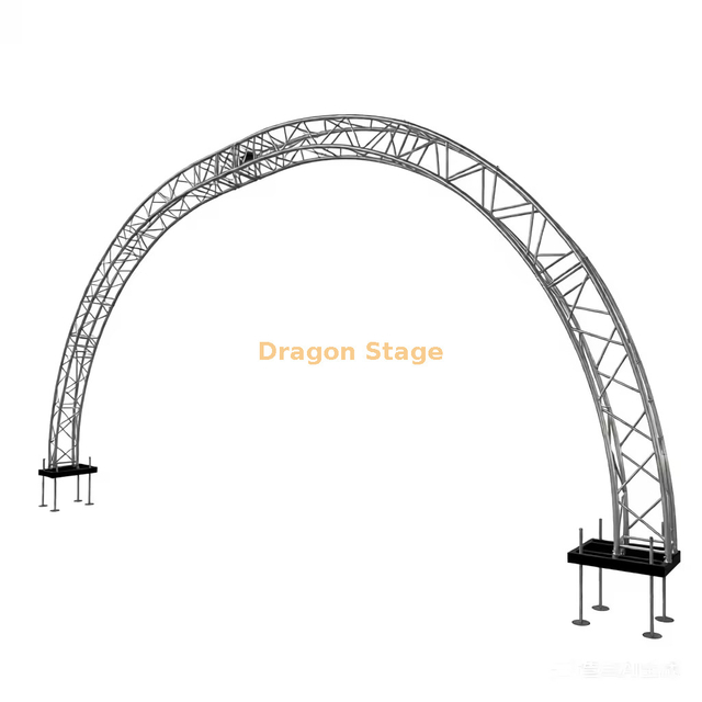 Curved Arch Truss Entrance Gate System with Steel Bases (Aluminum Spigot Curved Truss)
