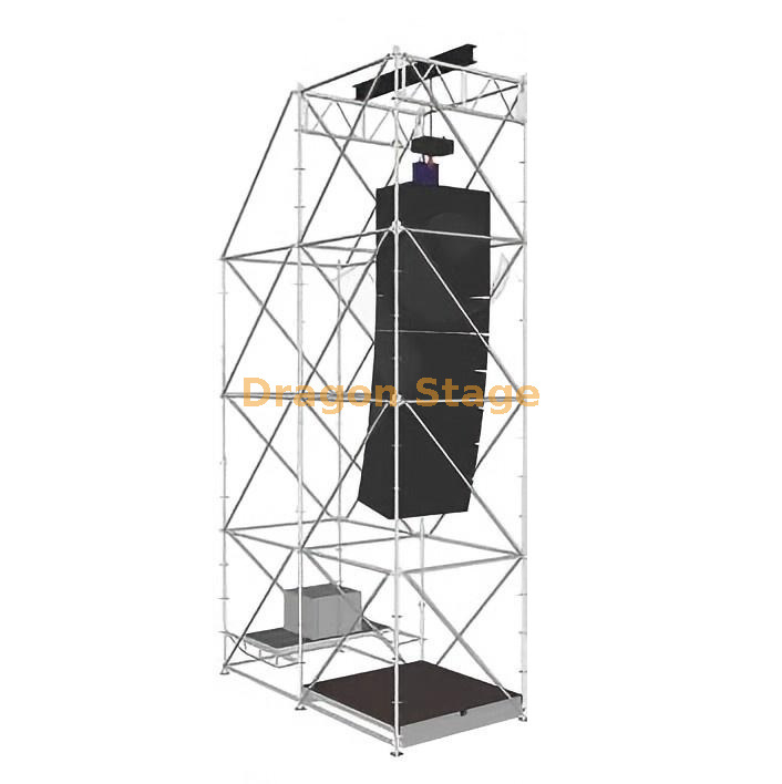 DragonStage 2x4x8m Ringlock Line Array Hanging System with Ballast and Working Platform