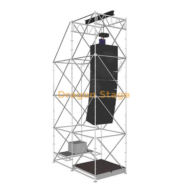 DragonStage 2x4x8m Ringlock Line Array Hanging System with Ballast and Working Platform