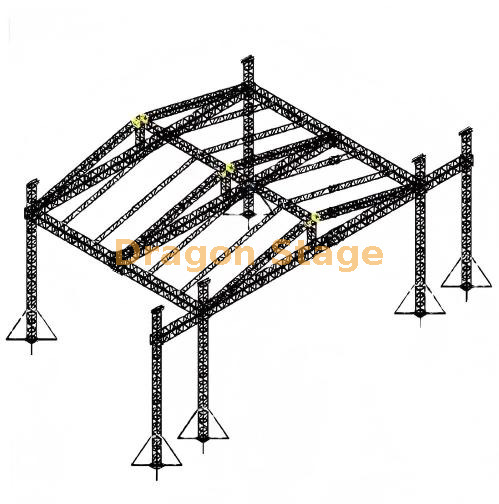 12x8x8m Professional Aluminum Stage Roof System with PA Wings