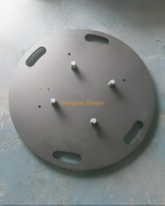 Heavy Duty Aluminum Truss Base Plate 500mm | Round Black Powder Coated Truss Ground Support Plate 8mm