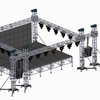 6x6x4m Aluminum Stage Truss System with 2m Speaker Wings – Portable Event Rig