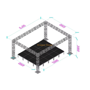 Aluminum Outdoor Cafe Stage Truss Design for Sale 6x5x3m