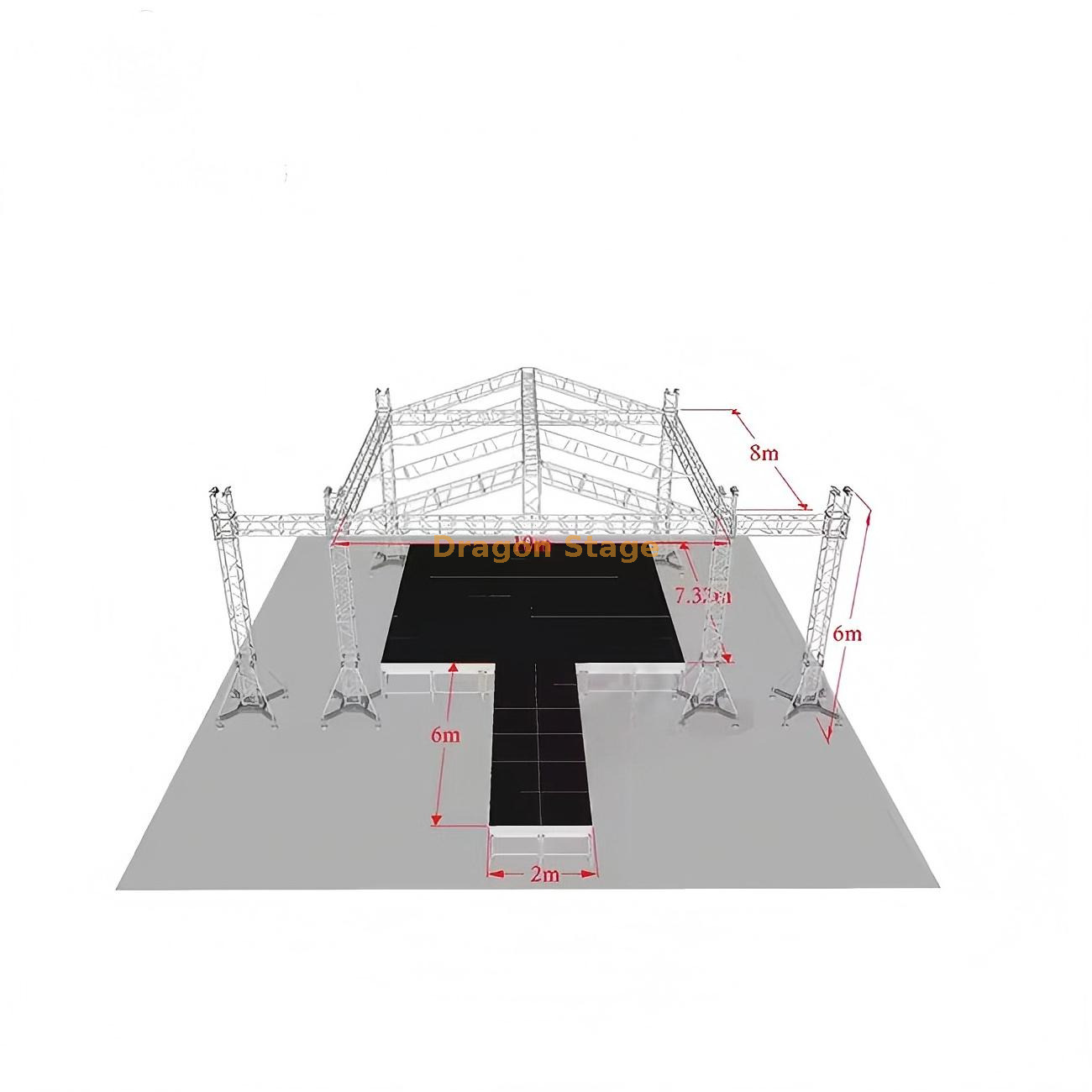 Outdoor Stage Roof Truss System with Sounds Wings 10x8x6m
