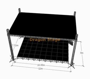 Heavy-Duty Aluminum Stage Truss System 12x8x6m Professional Concert Roof